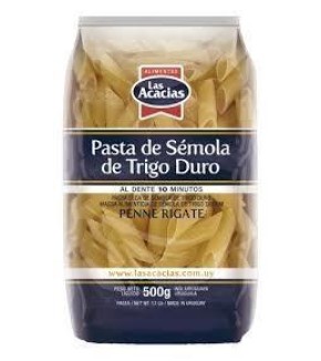 LAS ACACIAS FIDEOS PENNE RIGATE SEMOLA 500G