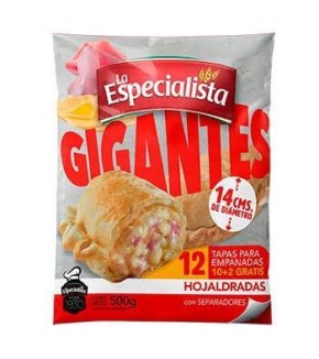 LA ESPECIALISTA TAPAS GIGANTES HOJALDRADAS x12 LA ESPECIALISTA TAPAS GIGANTES HOJALDRADAS x12