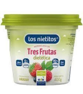 LOS NIETITOS MERMELADA 3 FRUTAS S/A 400G