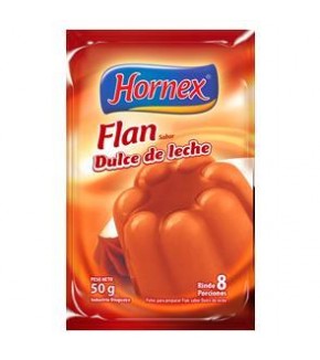 FLAN HORNEX DULCE DE LECHE 8P 50 GRS