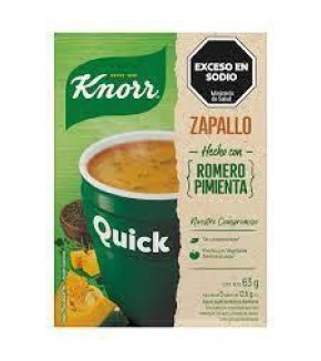 KNORR QUICK  SOPA ZAPALLO/PIMIENTA x5