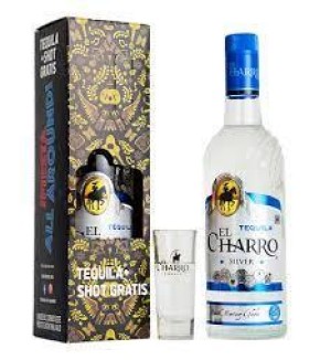 TEQUILA EL CHARRO + 2 VASITOS