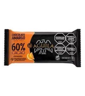 AGUILA CHOCOLATE 60% CACAO C/ NARANJA 100G