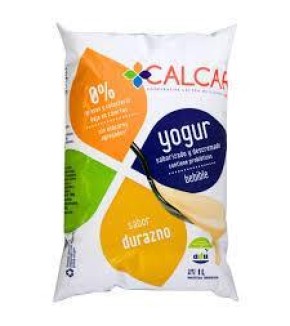 CALCAR YOGURT 0% DURAZNO 1LT