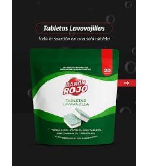 BARON ROJO TABLETAS LAVAVAJILLAS x20