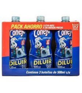 PACK CONEJO JABON LIQ DILUIR 500ML x3