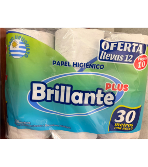 PAPEL HIGIENCIO BRILLANTE PLUS 12x30MT