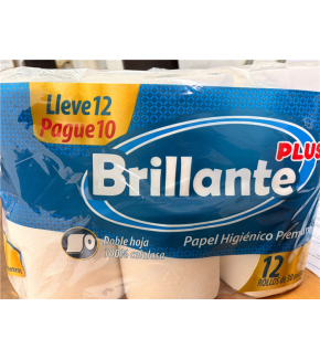 PAPEL HIGIENICO BRILLANTE DOBLE HOJA 12x30MT