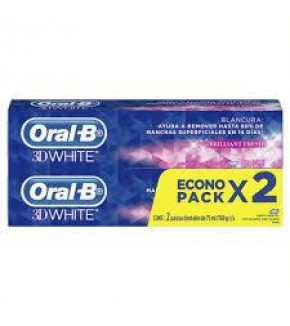 ORAL B CREMA DENTAL 3D WHITE 100G x2