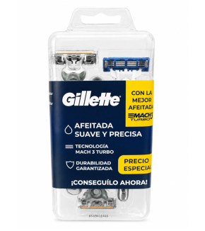 PACK GILLETTE 3 DESECHABLE + 1 MATCH3 TURBO