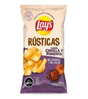 LAYS RUSTICAS CEBOLLA Y PIMIENTA 100G